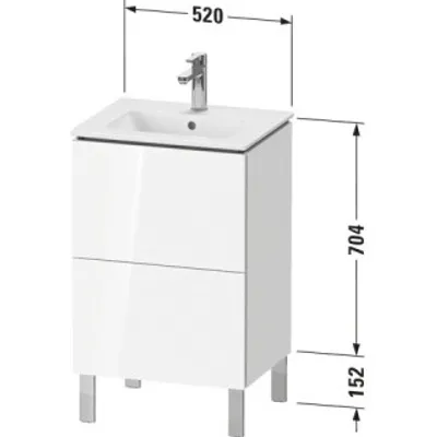 Produktbild von DURAVIT LC667105353 WTU L-Cube bodenstehend, 2 Auszüge