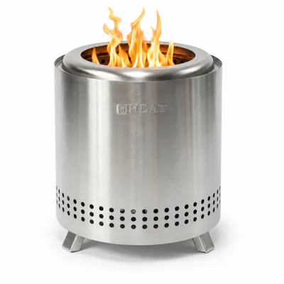 Produktbild von HEAT Rokfri Rauchfreier Feuerkorb - Rauchfreie Feuerschale - Tisch Feuerstelle - Fire Pit Outdoor - 22x22x25cm - Edelstahl