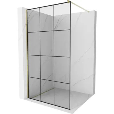 Obrázok produktu pre Mexen Kioto sprchová stena 120 x 200 cm, transparentnéné/čierny vzor 8 mm, zlatá - 800-120-101-50-77
