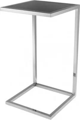 Produktbild von Casa Padrino Luxus Art Deco Designer Beistelltisch Nickel mit schwarzem Glas - Luxus Qualität