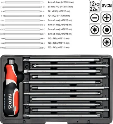 Produktbild von Yato wkrętak z wymiennymi końcówkami 22w1 2797