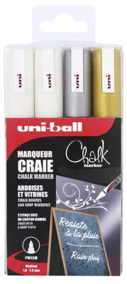 Produktbild von Uni-Ball - Kreidemarker Kreide rund 1,8-2,5 mm sortiertes Set mit 4 Stück
