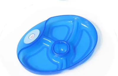 Produktbild von Esslernteller mit Unterteiler : blau Farbe: blau