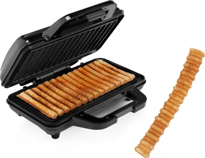 Produktbild von Tristar Waffelpommes-Maker WF-1171 1000W Schwarz und Silbern