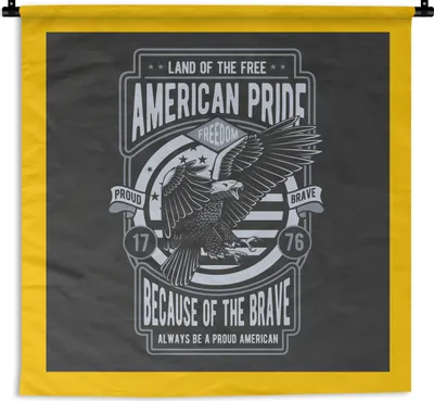 Produktbild von MuchoWow® Wandteppich Wandbehang Amerika - Vogel - Jahrgang 90x90 cm Tapisserie Dekoration Wandtuch - Wandaufhänger