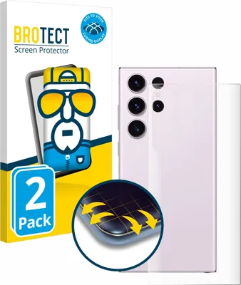 Produktbild von 2x BROTECT Fullscreen Schutzfolie für Samsung Galaxy S23 Ultra (Rückseite) Displayschutz Folie Fullcover Klar Transparent