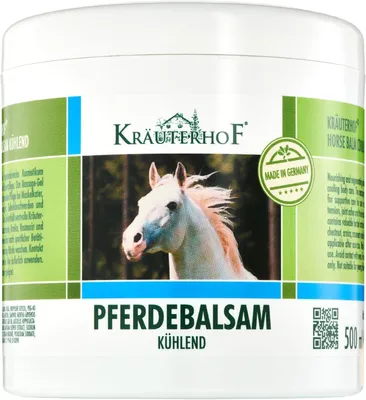 Produktbild von Kräuterhof Pferdebalsam kühlend (500ml) – kühlendes Massagegel für müde Muskeln & Gelenke mit angenehm kühlender Wirkung, zur Pflege bei Muskelkater