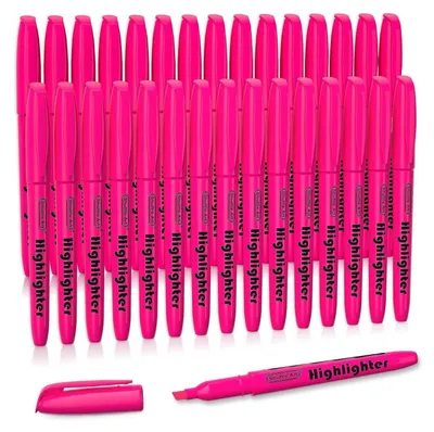 Produktbild von Textmarker Set 30 Stück Rosa Schnelltrocknend Ungiftig Meißelspitze