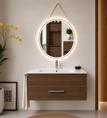 ORIGEN BATH FLORENCIA Badmöbel mit Waschbecken 70x45 cm, Tea-Esche