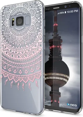 Zdjęcie produktu dla Etui na telefon Samsung Galaxy S8 od NALIA, smukłe silikonowe etui z motywem mandali w kolorze różowym