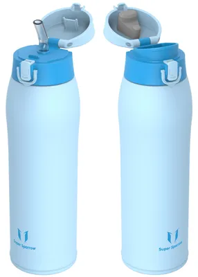 Immagine prodotto di Borraccia in acciaio inossidabile Sparrow, 950 ml - Termos - 2 tappi