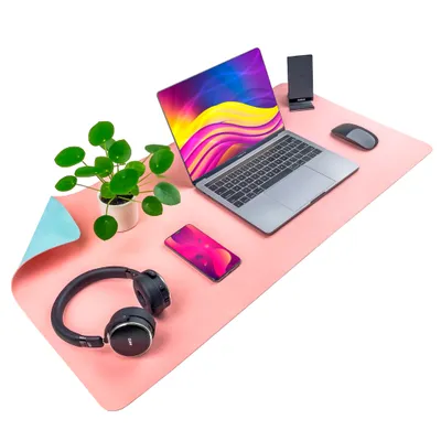 Obrázek produktu pro Ochranná podložka pod klávesnici a myš na stůl 90x45 cm, růžová a modrá