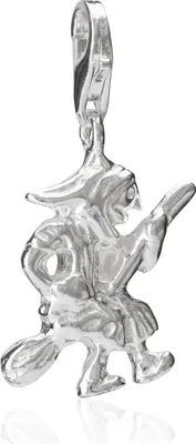 Produktbild von Damen Charm-Anhänger Hexe 925 Silber 19x12mm Schmuck für Bettelarmband Motiv Amulett