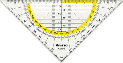 Produktbild von Aristo Flex Geometrie Dreieck 16 cm biegsam, Hyp. 16 cm, transparent