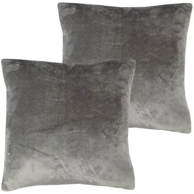 Immagine prodotto di Copricuscino accogliente "Celina" in confezione da 2 pezzi, nel formato "45 x 45 cm" - Antracite - fodera per cuscino con cerniera