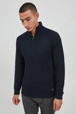 Produktbild von 11 Project PRStefanos Herren Strickpullover Troyer Grobstrick Pullover mit Stehkragen