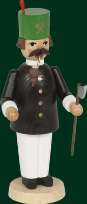Obrázek produktu pro Kouřící figurka horníka s holí výška= 21cm NOVINKA