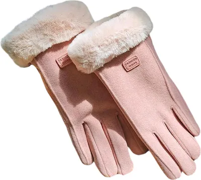 Produktbild von Damen-Winterhandschuhe, fleecegefüttert, Touchscreen-Handschuhe, verdickt, warm, winddicht, volle Finger, für Outdoor-Sportarten wie Radfahren und Autofahren