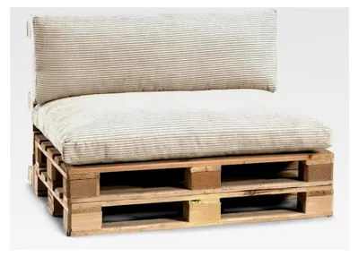 Produktbild von Palettenkissen, Gartensofakissen, Sitzkissen, Rückenkissen, gefüllt mit Polyurethangranulat, viele Farben und Größen (Set (Sitzkissen 120x80 + Rückenlehne 120x40), Beige)