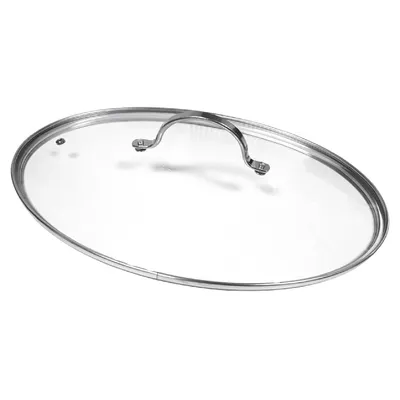 Zdjęcie produktu dla BEKA szklana pokrywa do patelni grillowej/rybnej szkło + stal nierdzewna Ø37,5x25cm, przezroczysta/srebrna