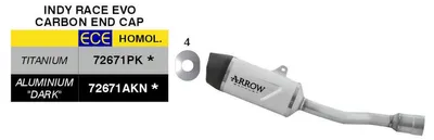 Image de Échappement ARROW Slip-On Indy Race EVO avec embout en titane et carbone, homologué pour la KTM 390 Adventure R/X
