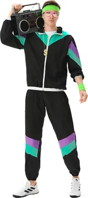 Image de 2XL/3XL MKE-2|MAASKANTJE "Bärry" costume d'entraînement rétro des années 90 noir