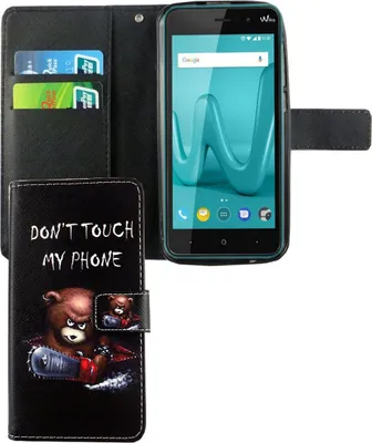 Produktbild von Handyhülle Tasche für Wiko Lenny 4 Schriftzug Bär mit Kettensäge