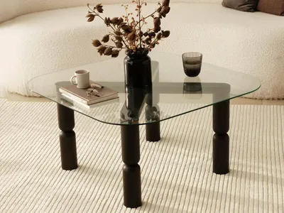 Immagine prodotto di Gran - Tavolino da Salotto, 80x80x40h cm Nero Antracite, Portariviste