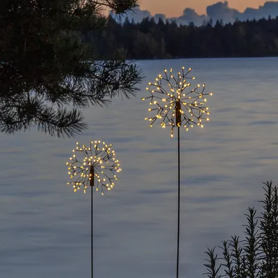 Produktbild von LED Solarstab FEUERWERK Gartendeko - 92 warmweiße LED - H: 85cm - Dämmerungssensor