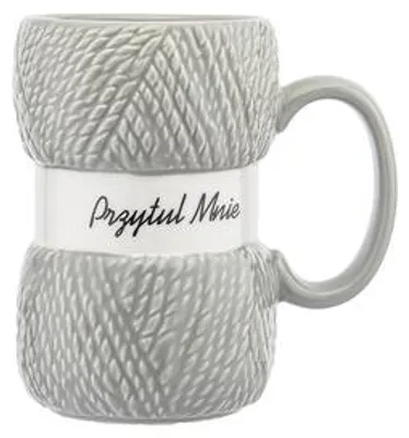 Image de Tasse en céramique « Włóczka » (Fil) 400 ml, grise