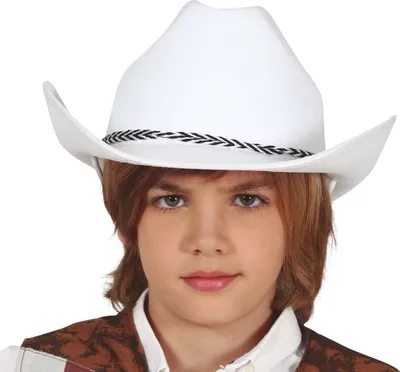 Immagine prodotto di Cappello da cowboy Carnevale Bianco Cappello occidentale per bambini Accessori per feste per bambini Cappello di Carnevale, Colore: Bianco