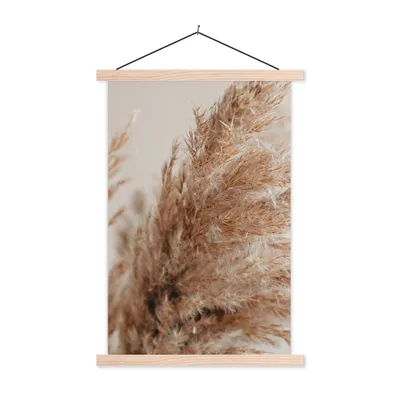 Produktbild von MuchoWow® Textilposter Gras - Pflanzen - Natur - Pampasgras 60x90 cm mit holzfarbenen Rahmen - Textil