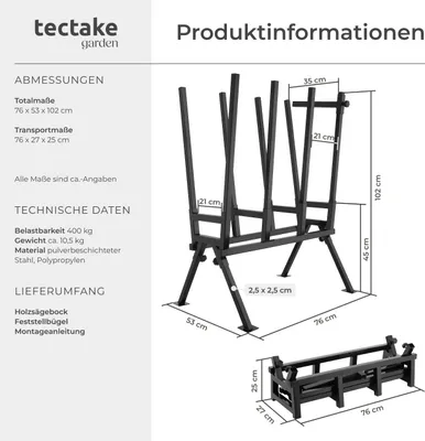 Produktbild von Holzsägebock 76 x 53 x 102 cm