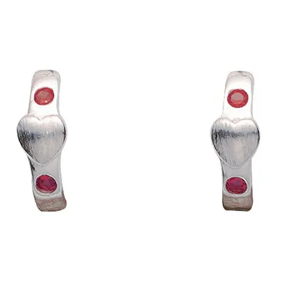 Produktbild von Miamar 05.KS103R Mädchen Creolen Herz Silber Zirkonia pink