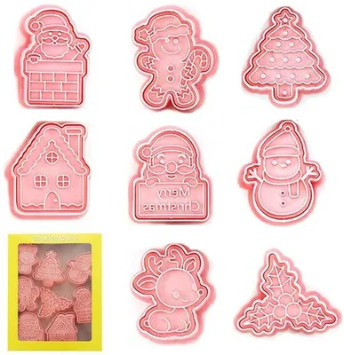 Produktbild von Kerstkoekjesformen aus Kunststoff, 8er Pack, Weihnachtsformen