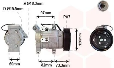 Produktbild von VAN WEZEL 5300K625 10S11C Klimaanlage Klimakompressor PAG 46 R134a für TOYOTA HILUX III Pick-up (TGN1, GGN2, GGN1, KUN2, KUN1)