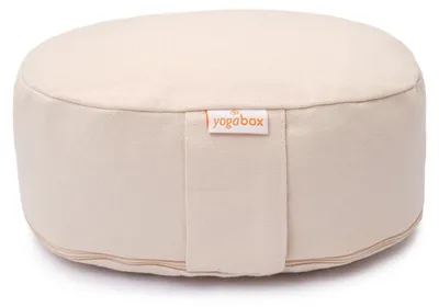 Produktbild von yogabox Yogilino® Reise Meditationskissen mini oval BASIC - natur 26 x 21 x 9 cm Buchweizenschalen