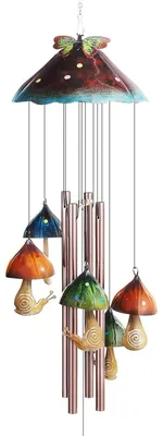 Produktbild von Windspiel für die Gartendekoration, Fairycore Pilz-Windspiel für Garten, Terrasse und Hausdekoration, Innen- und Außendekoration