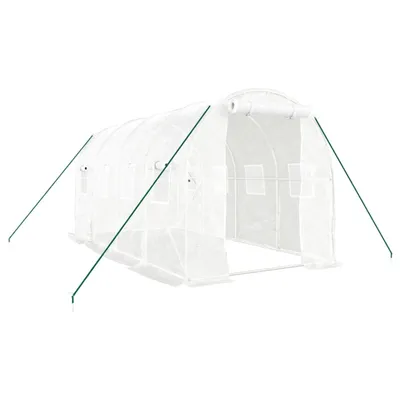 Image de Serre avec cadre en acier blanc 8 m² 4x2x2 m
