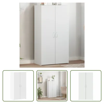 Zdjęcie produktu dla The Living Store szafka na dokumenty biała 60x32x115 cm materiał drewnopochodny