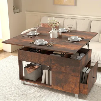 Image de Table basse - Table d'appoint - Table de salon - Table pour canapé - Table de séjour - Hauteur réglable