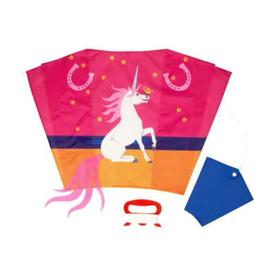 Immagine prodotto di Aquilone per bambini Wolkensturmer Sled Unicorn 1101 Rosa 65 x 44 cm