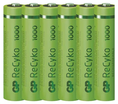Nabíjecí baterie GP ReCyko 1000 AAA (HR03), 6 ks