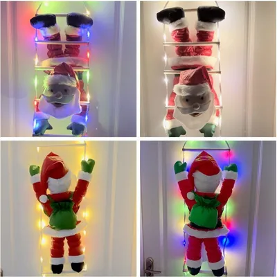 Produktbild von Weihnachtsmann Leiter Weihnachtsmann, 60*26cm Bunte Lichter Weihnachtsdekoration