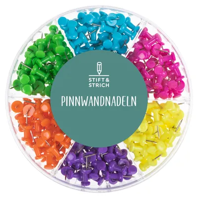 Produktbild von Pinnwandnadeln 240 Stück in 6 Farben