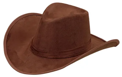 Produktbild von Brauner Cowboy Hut im Wildleder Look aus Filz - Gr. 57/58