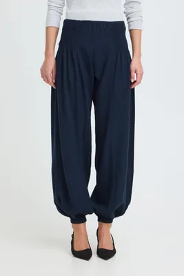 Produktbild von Oxmo OXNInna Damen Hose Freizeithose Pants Leinenmix Loose Fit