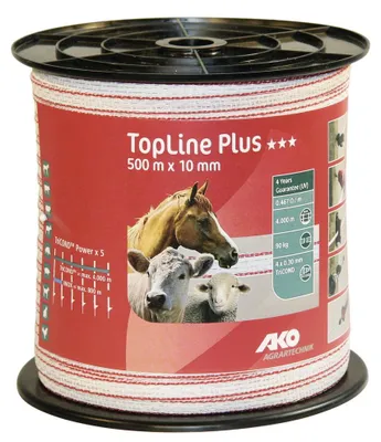 Produktbild von 1 Stück Weidezaunband Top Line Plus 500 m Breite 10 mm Bruchlast 90 kg 4 Leiter TriCond