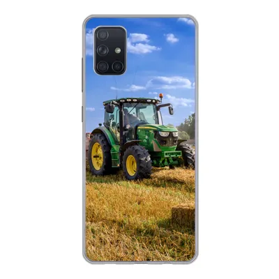 Produktbild von MuchoWow® Handyhülle Schutzhülle Hülle für Samsung Galaxy A71 Traktor - Bauernhof - Heu - Feld - Sonne - Landleben Silikon Softcase Handy Hülle - Kartenbesitzer