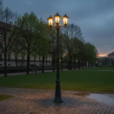 Obrázek produktu pro Venkovní lampa do zahrady - lucerna se 3 rameny - výška 215 cm - 3 lampy - ocel - armádově zelená